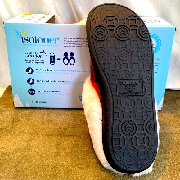 ❄️🔷ISOTONER ECO COMFORT MEMORY FOAM SLIPPERS - Picture 4 of 5